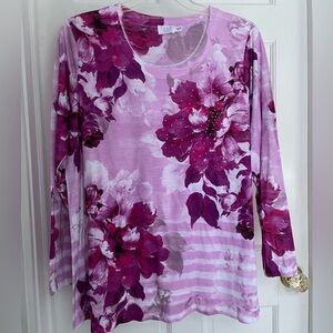 pink & purple top roses, peonies, and jewels size extra large by time and true